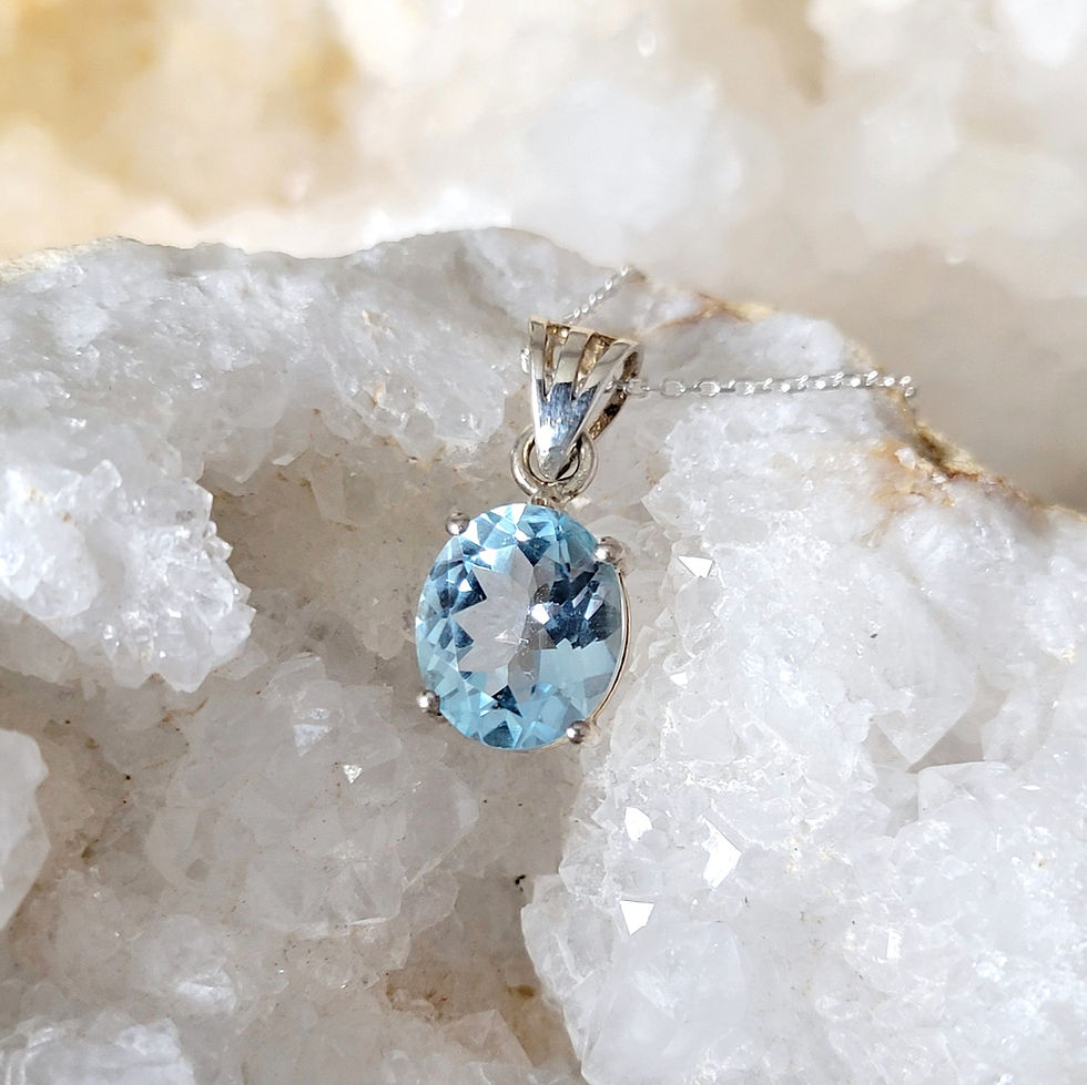Thumbnail: Miranda Blue Topaz Pendant & Chain