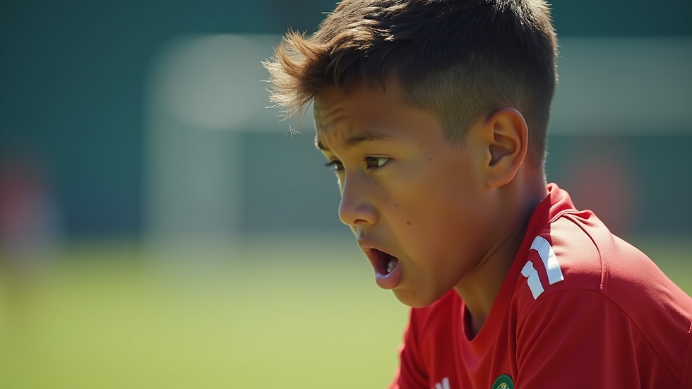 Young athlete building mental focus for youth sports development