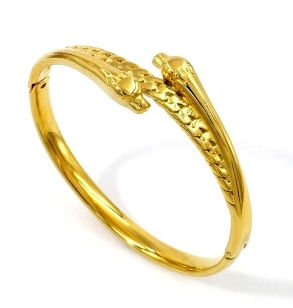 Thumbnail: Stainless Steel Designer Inspired Gold Tone Bracelet