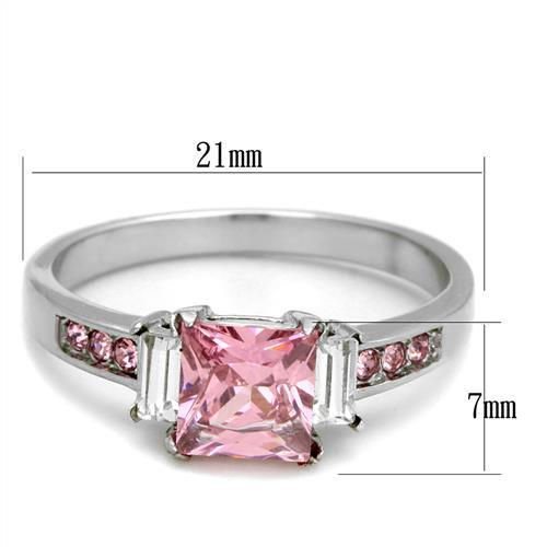 Thumbnail: 1.24ctw Princess Cut CZ Baguette Sides Stainless Steel Engagement Sz 5-10