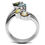 Thumbnail: Multi-color Round Cut CZ's  Stainless Steel Engagement Ring Sz 5-10