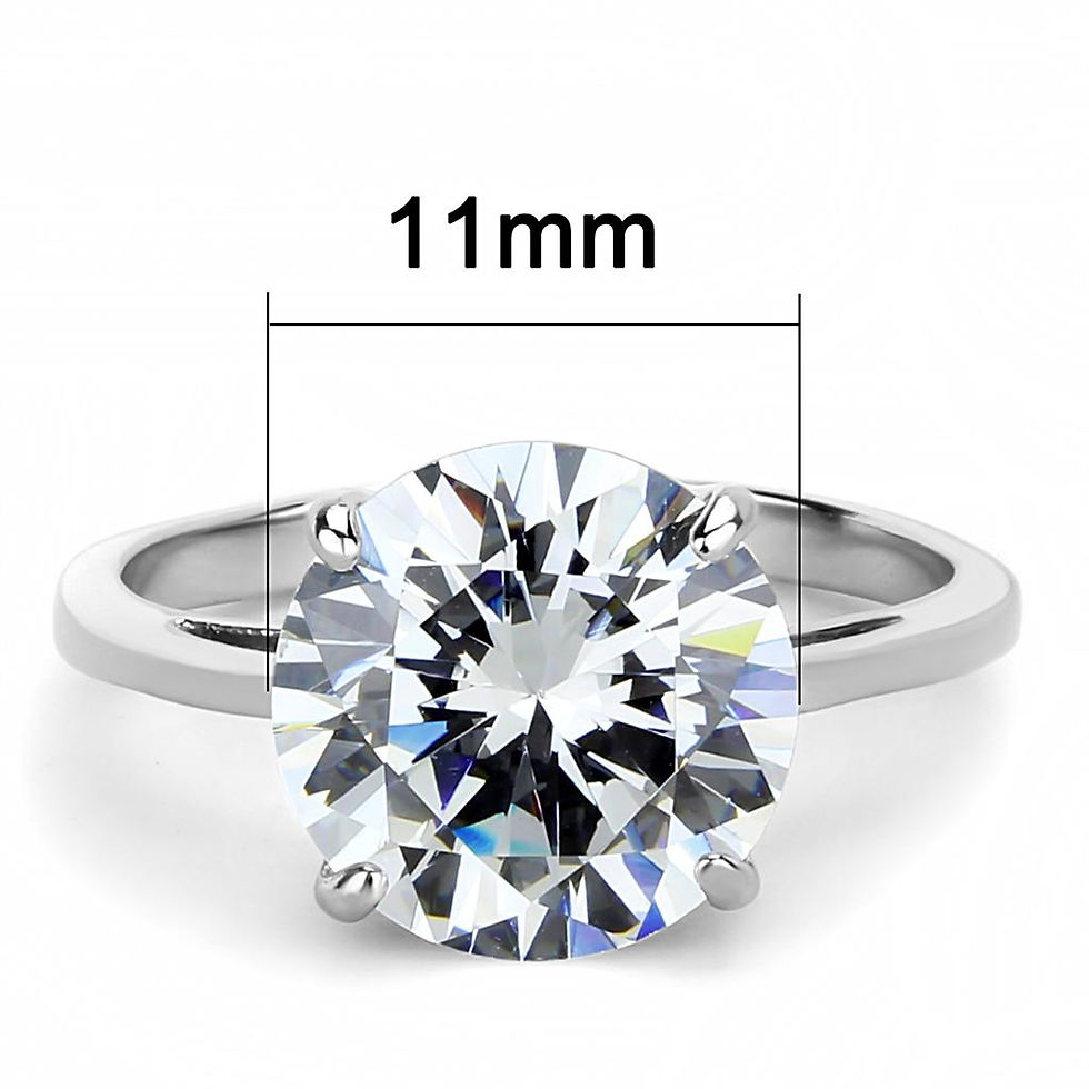Thumbnail: Impressive Round Cut Solitaire Stainless Steel Engagement Ring Sz 5-10