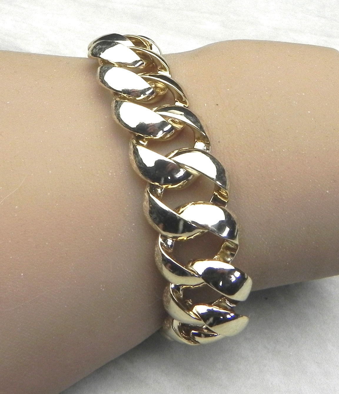 Designer Inspired Gold-Tone High Polish Link Statement Bracelet
