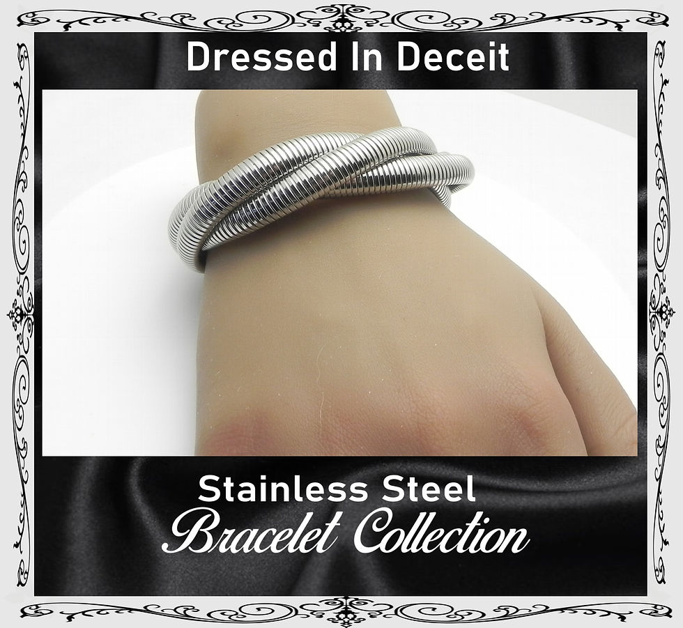 Thumbnail: Cobra 4 Row Omega Statement Stainless Steel High Polished 7.5" Bracelet