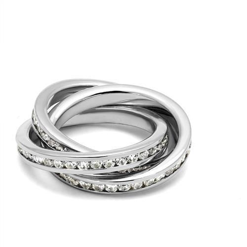 Thumbnail: Designer Inspired Triple CZ Rolling Band Channel Set Promise-Engagement Sz 5-6-7