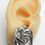 Thumbnail: Stainless Steel Small Round Button Feather Weight Earring