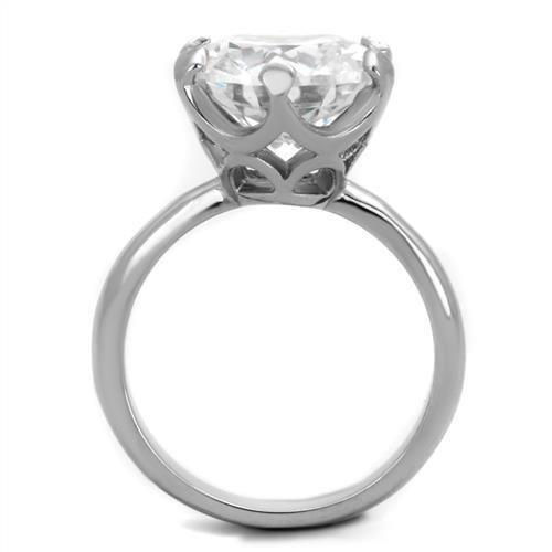Thumbnail: Impressive Round Cut Solitaire Stainless Steel Engagement Ring Sz 5-10