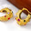 Thumbnail: Designer Reproductions Stainless Steel  Gold-Tone Multi-Color Crystal Earring