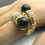 Thumbnail: Italian Designer Inspired Gold Tone Pave-Black Crystal Bracelet Set