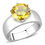 Thumbnail: Stainless Steel  Yellow Topaz CZ Round Cut 10 MM 3.16 Ct Ring Size 5-10