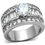 Thumbnail: Designer Inspired Baguette-Pave Stainless Steel  Ring Sz 6-9