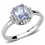 Thumbnail: Cushion Cut Light Amethyst CZ- Halo & Side Accents  Stainless Steel Engagement