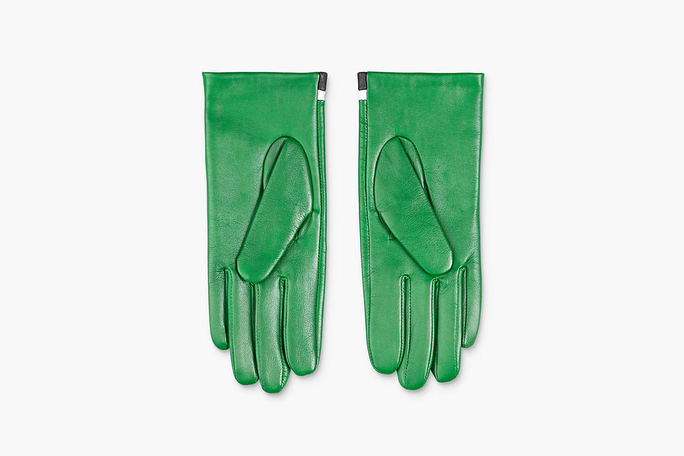 Thumbnail: Green Daisy Leather Gloves