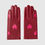 Thumbnail: Burgundy + Pink Heart Leather Gloves
