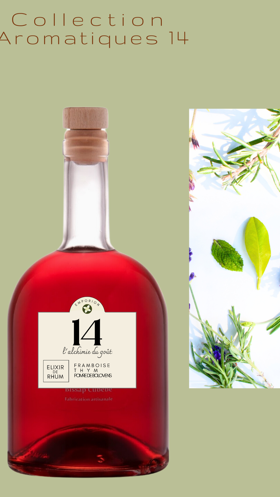 Rhum arrangé  n° 14 Framboise Thym Poivre des Bolovens