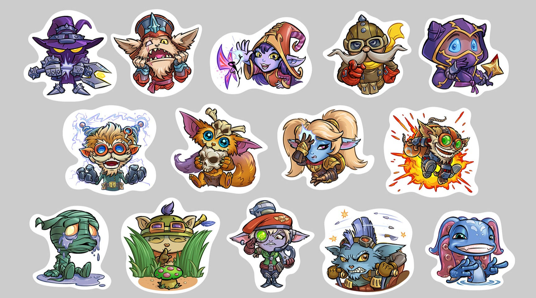LoL Sticker Karakter Pakedi (14 Şampiyon)