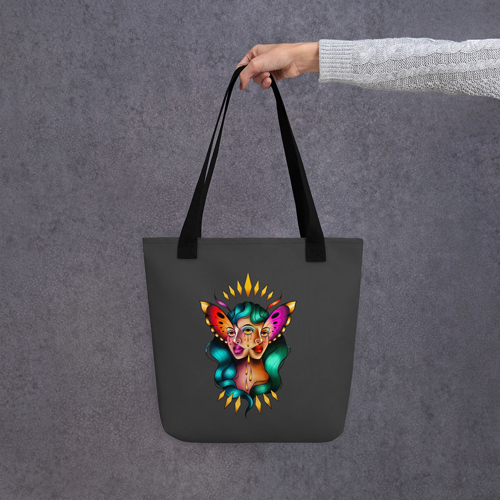 Thumbnail: Surreal Butterfly Lady Tote bag