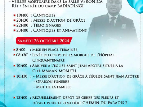 Programme des obsèques de l'étudiant Christian AMADI