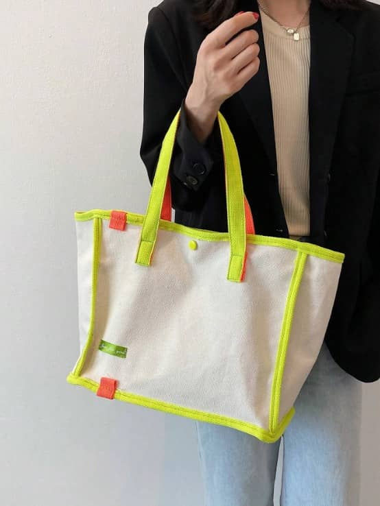 Miniatura: Cartera con Franjas Amarillas Casual