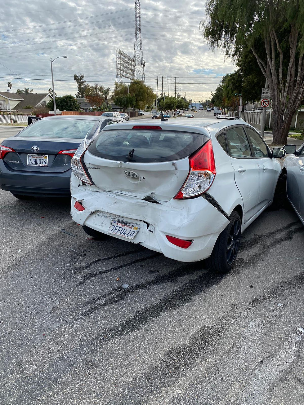 I was fully stopped and hit at 40mph from the car behind.