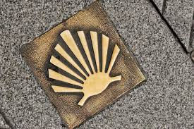 Shell symbol of Camino de Santiago in the city