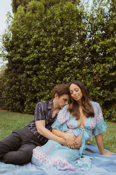 Indoors Maternity photos Los Angeles California couples image