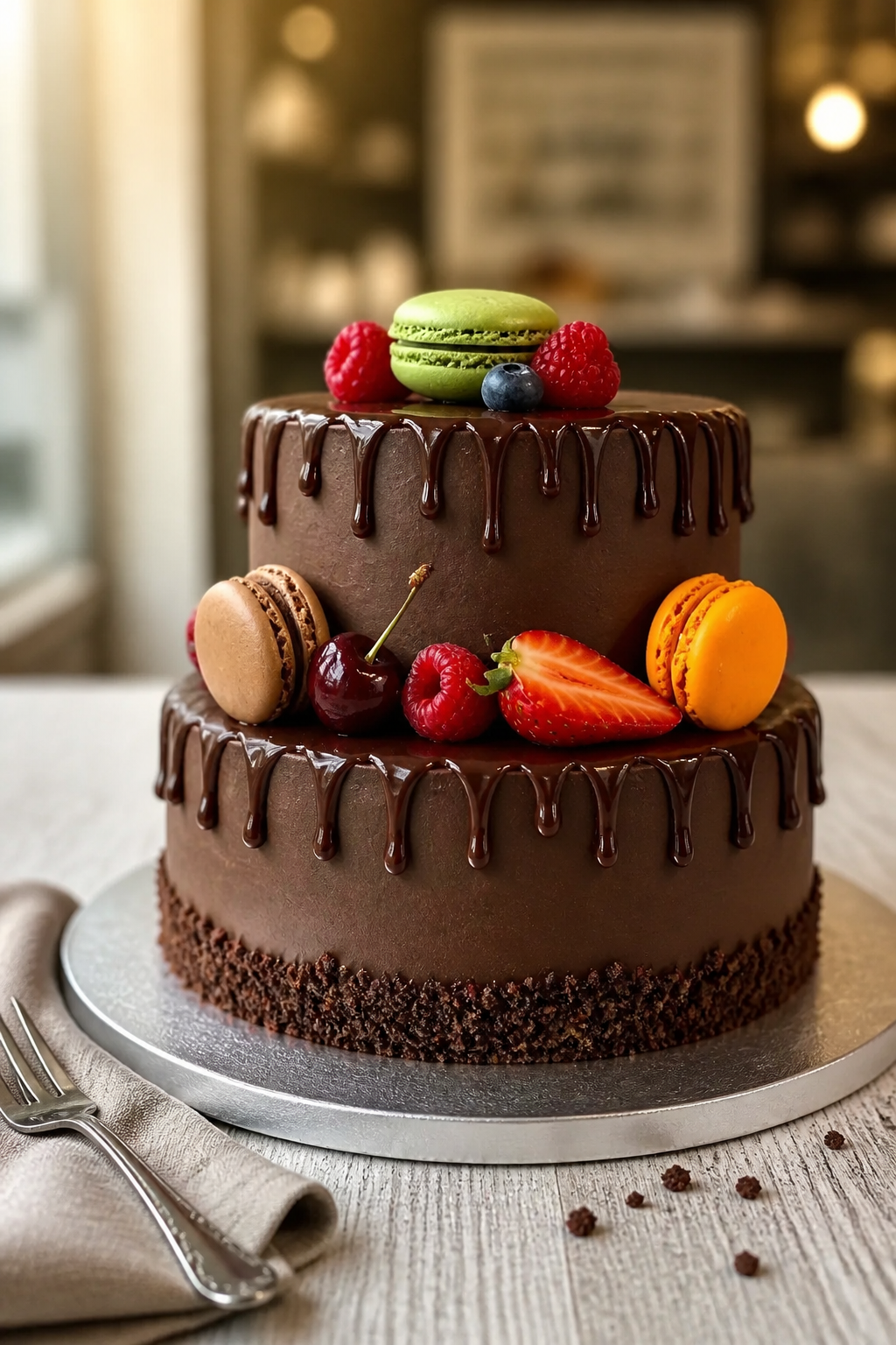 chocolate two tiers cake delivery loughton