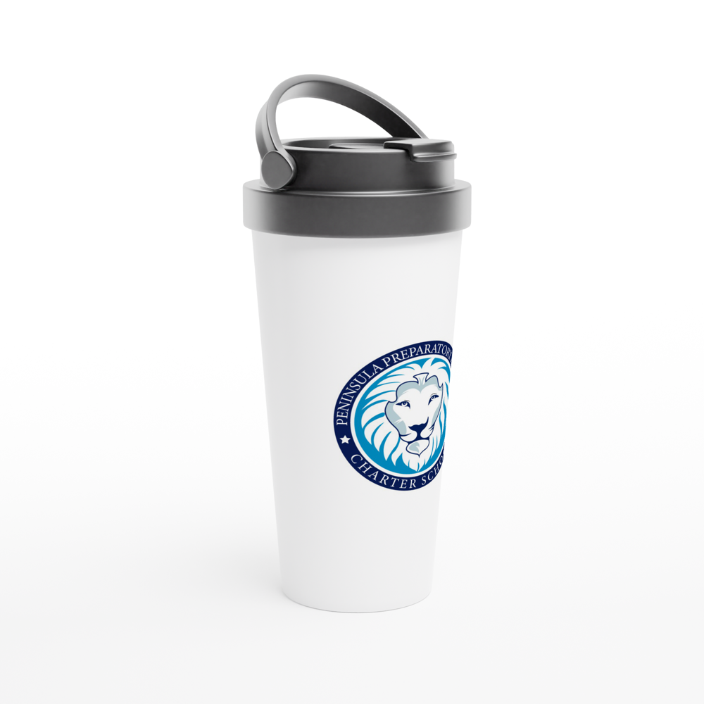 White 15oz Stainless Steel Travel Mug