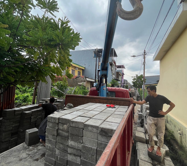 paving block, paving block 20 x 20, paving block 20 x 10, kanstin, panel beton, jasa pemasangan paving, paving balok makassar, paving pemerintahan