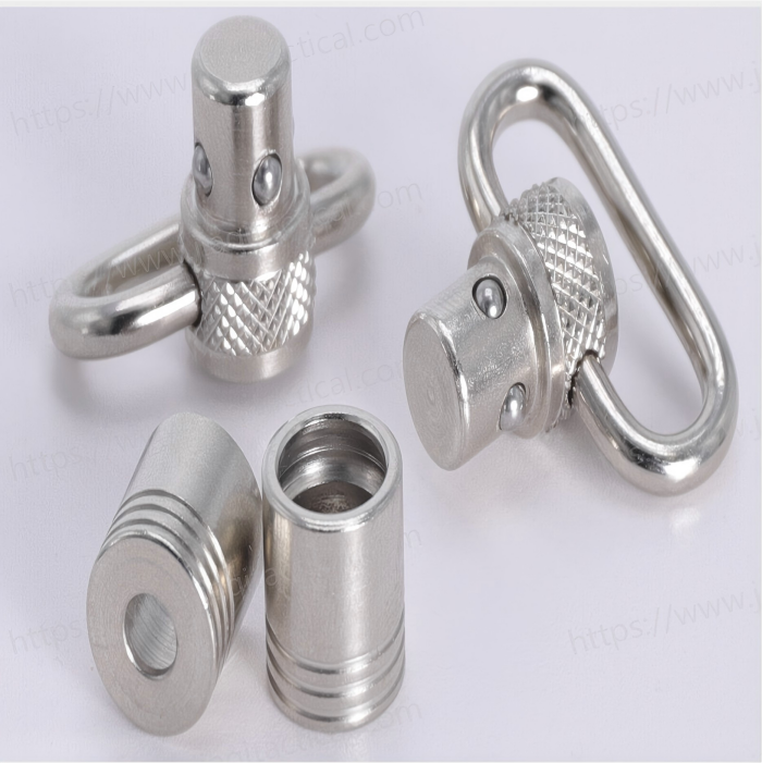 2 Pack 1.0'' Push Button Quick Release Detachable Sling Swivel with bottom cover