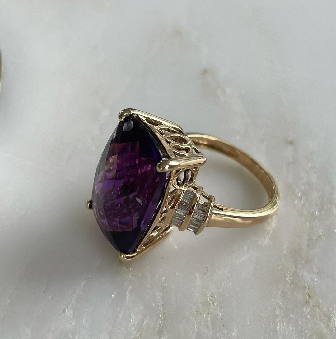 Amethyst & Diamond Ring