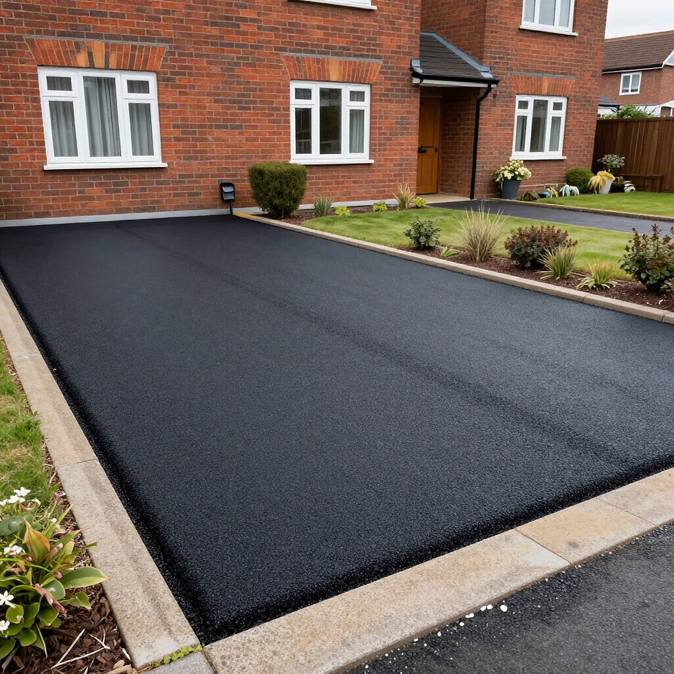 Red brick house with a spacious aggregate driveway
