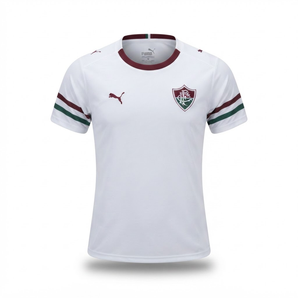 Camisa Fluminense II 26/27 - Torcedor Puma Feminina - Branca com detalhes em gre