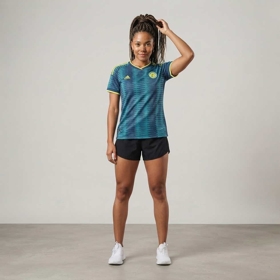 Miniatura: Camisa Seleção Colômbia II 26/27 - Torcedor Adidas Feminina - Azul e verde com