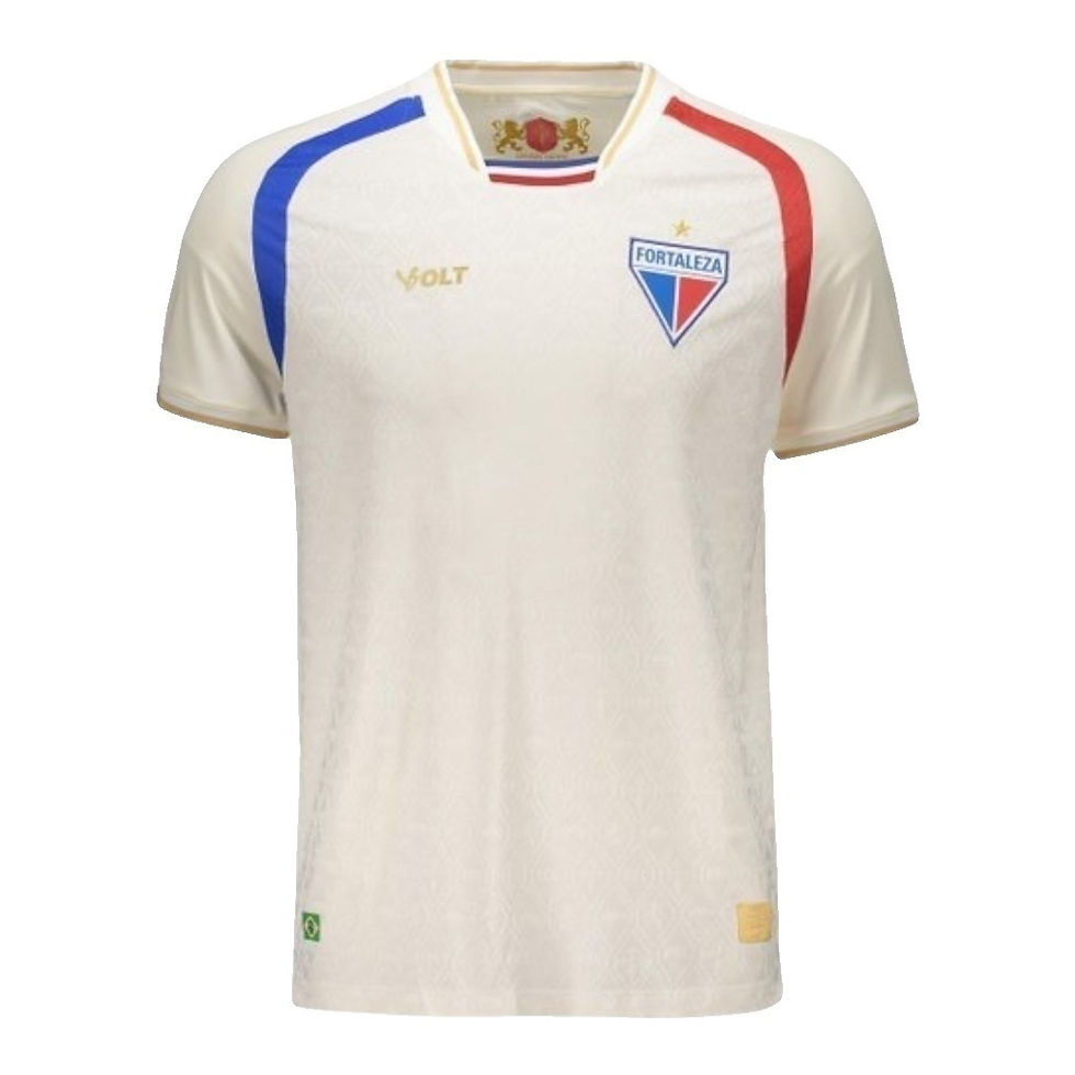Miniatura: Camisa Fortaleza II 26/27 - Torcedor Volt Masculina - Bege com detalhes em azul