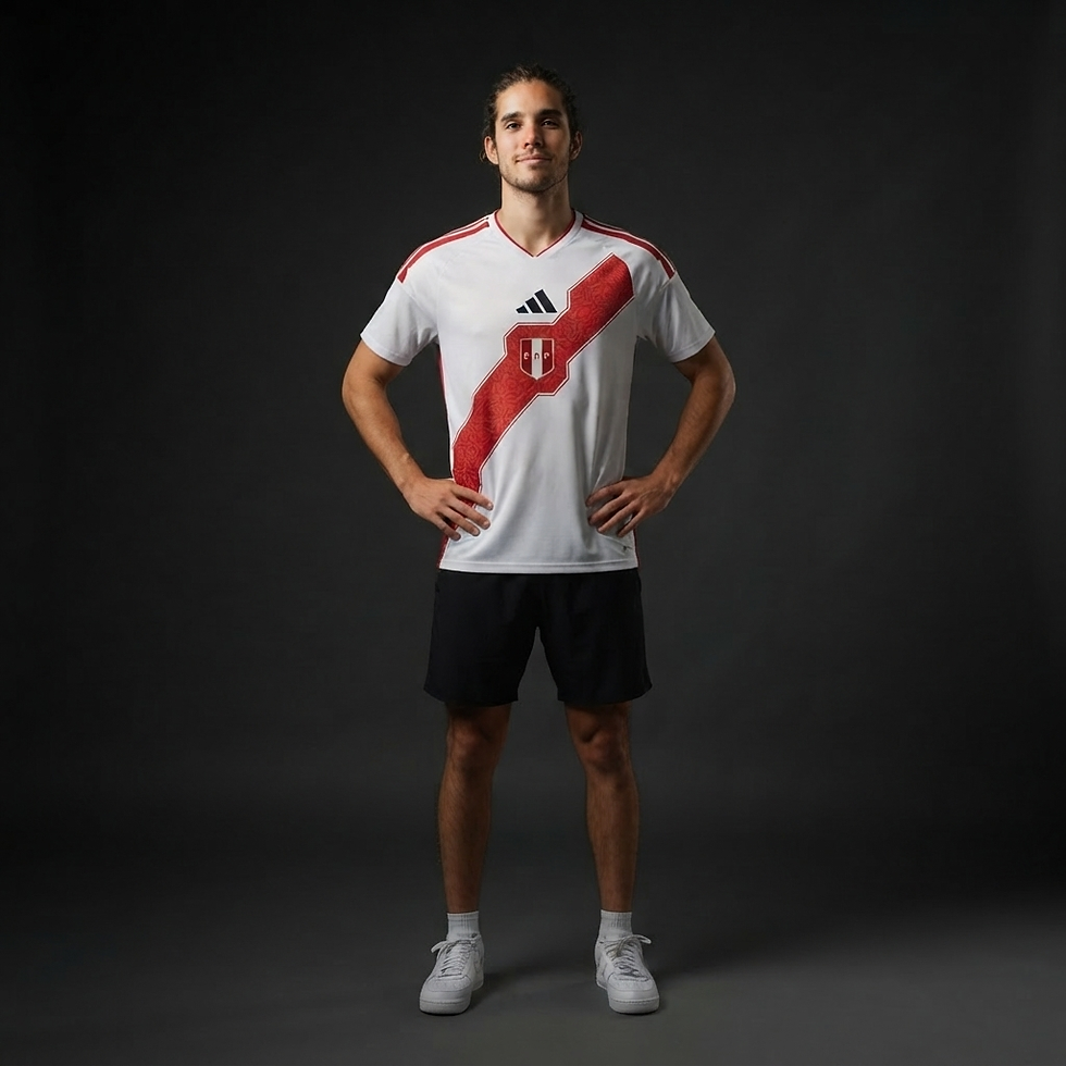 Miniatura: Camisa Seleção Peru I 26/27 - Torcedor Adidas Masculina - Branca com detalhes em