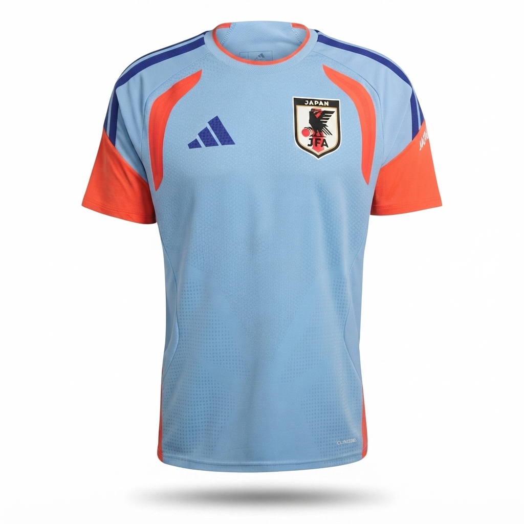 Camisa Seleção Japão Treino 26/27 - Torcedor Adidas Masculina - Azul e laranja