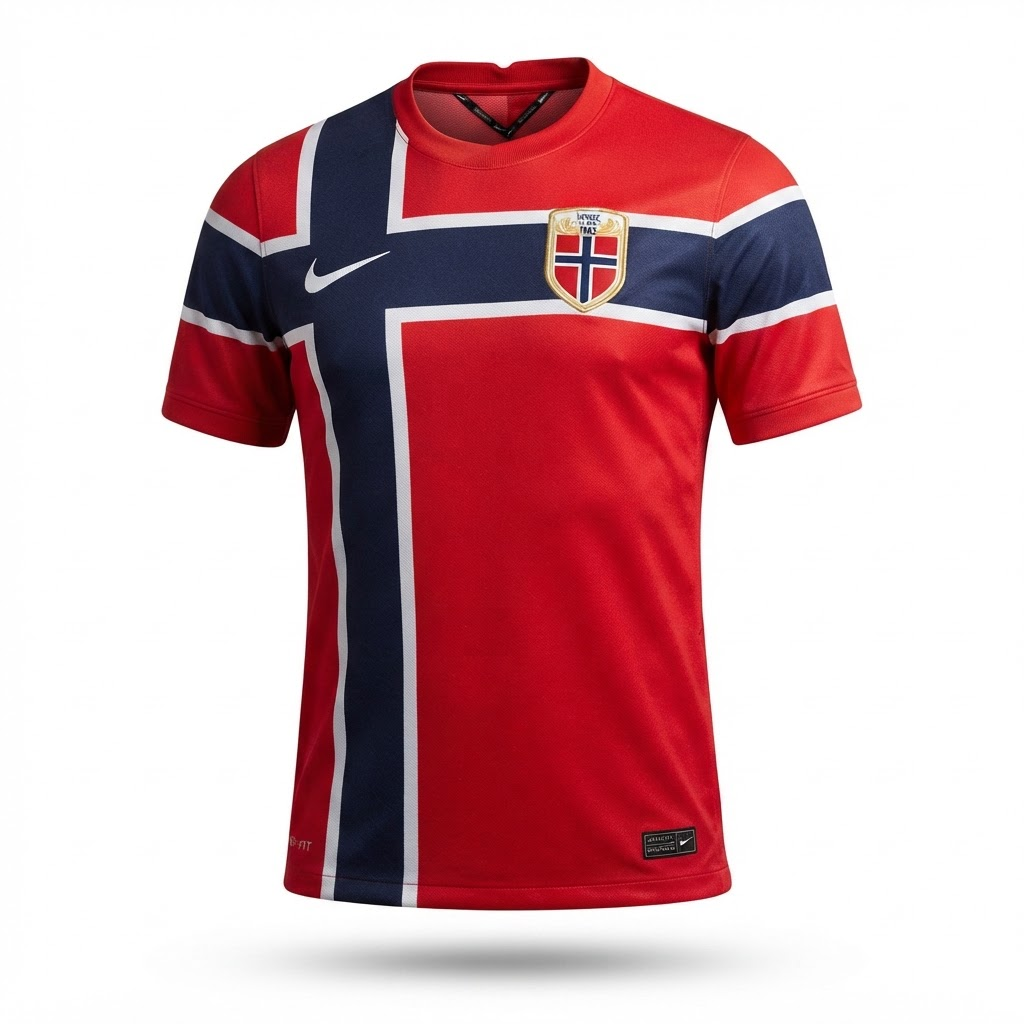 Camisa Seleção Noruega I 26/27 - Torcedor Nike Masculina - Vermelha com detalhes