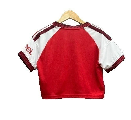 Miniatura: Camisa Cropped Arsenal I 26/27 - Torcedor Adidas Feminina - Vermelha com mangas
