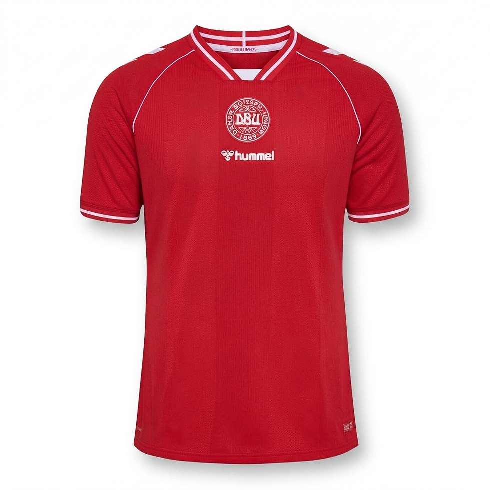 Miniatura: Camisa Seleção Dinamarca I 26/27 - Torcedor Hummel Masculina - Vermelha