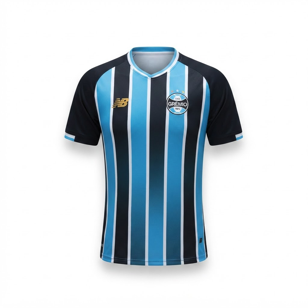 Camisa Grêmio I 26/27 - Torcedor New Balance Feminina - Azul e preta