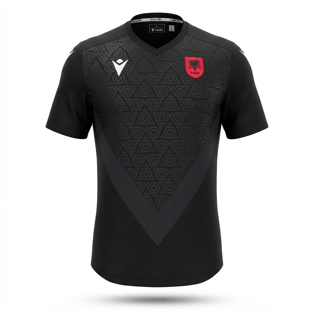 Camisa Seleção Albânia Treino 26/27 - Torcedor Macron Masculina - Preta
