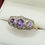 Thumbnail: 9ct Gold Amethyst & Diamond Ring - Size P 1/2