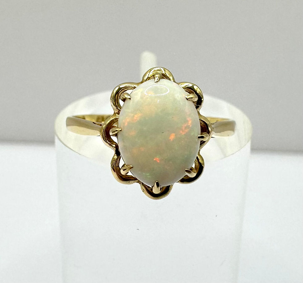Thumbnail: 9ct Gold 2.5ct Oval Opal Ring - Size N