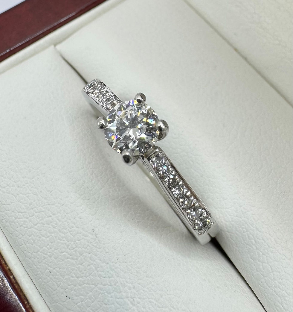 Thumbnail: Fred Ullmann 950 Platinum 0.49ct Diamond Ring - Size J 1/2