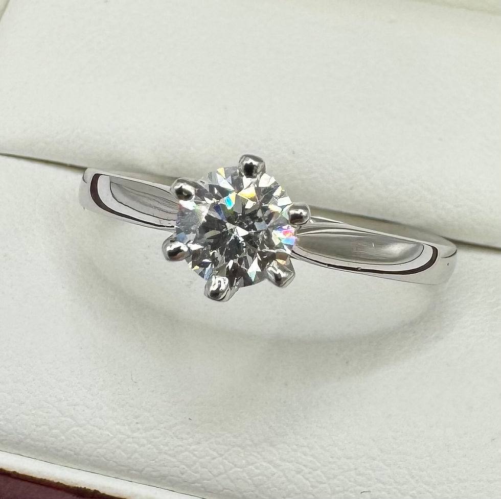 Thumbnail: The Diamond Store London - 950 Platinum 0.50ct Diamond Solitaire Ring - Size M