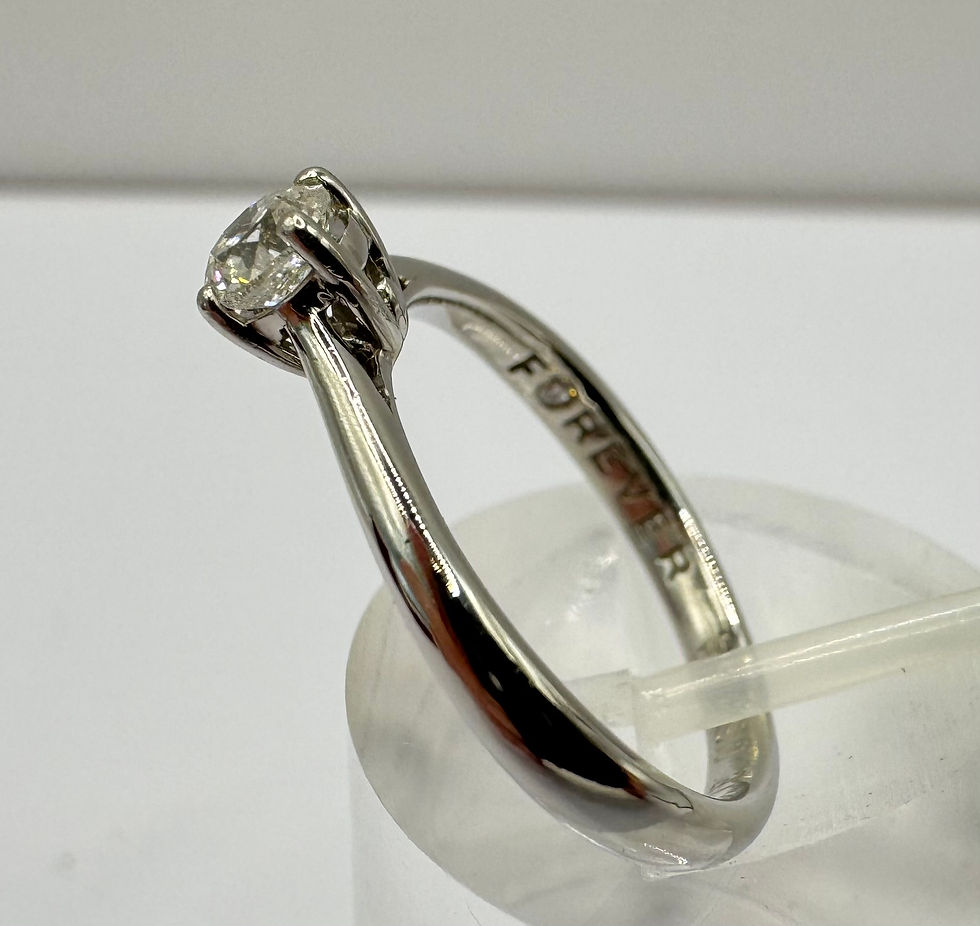Thumbnail: 950 Platinum 0.37ct Diamond Solitaire Ring - Forever Ring - Size M