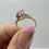 Thumbnail: 9ct Gold Oval Cut Pink Tourmaline and Diamond Shoulders Ring - Size N 1/2