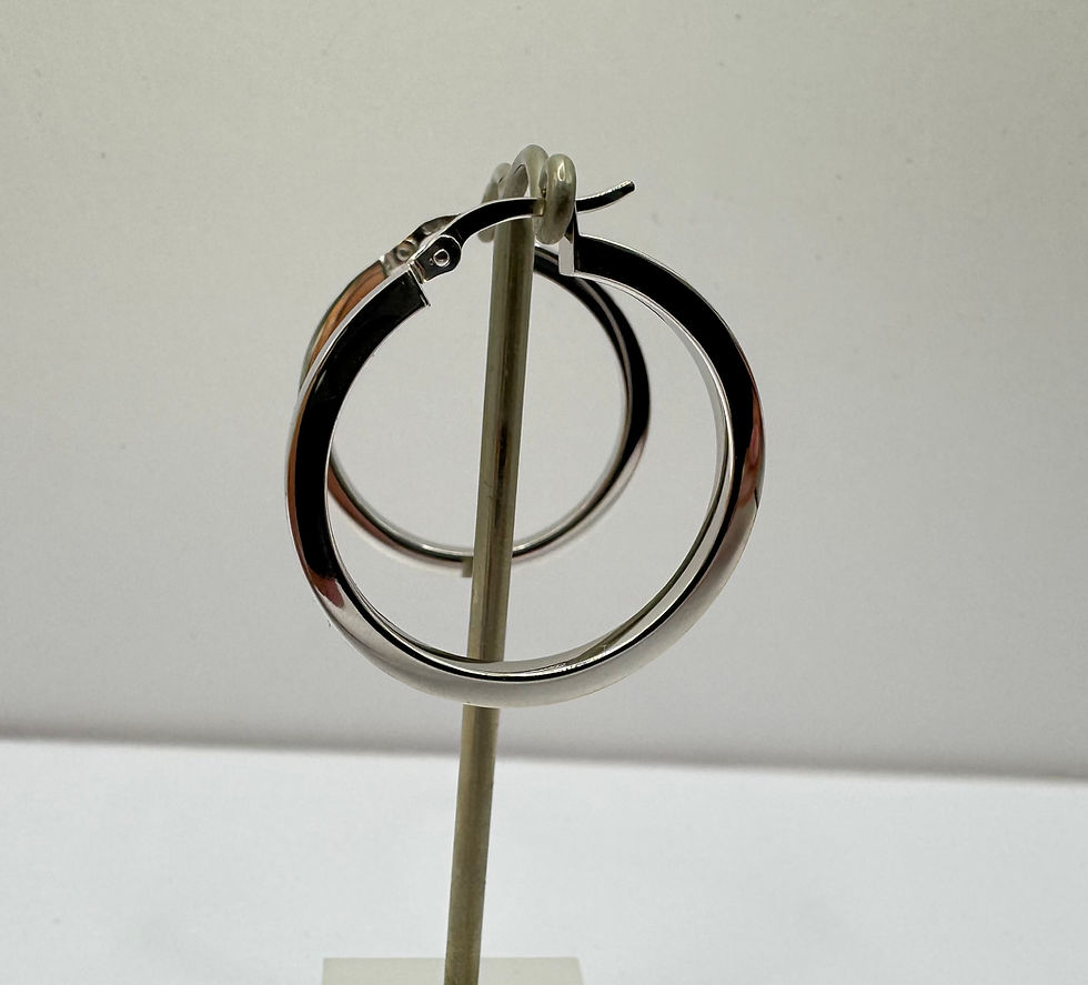 Thumbnail: 9ct White Gold Hoop Earrings