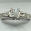 Thumbnail: 9ct White Gold Princess cut Diamond Ring & Diamond Shoulders - O 1/2